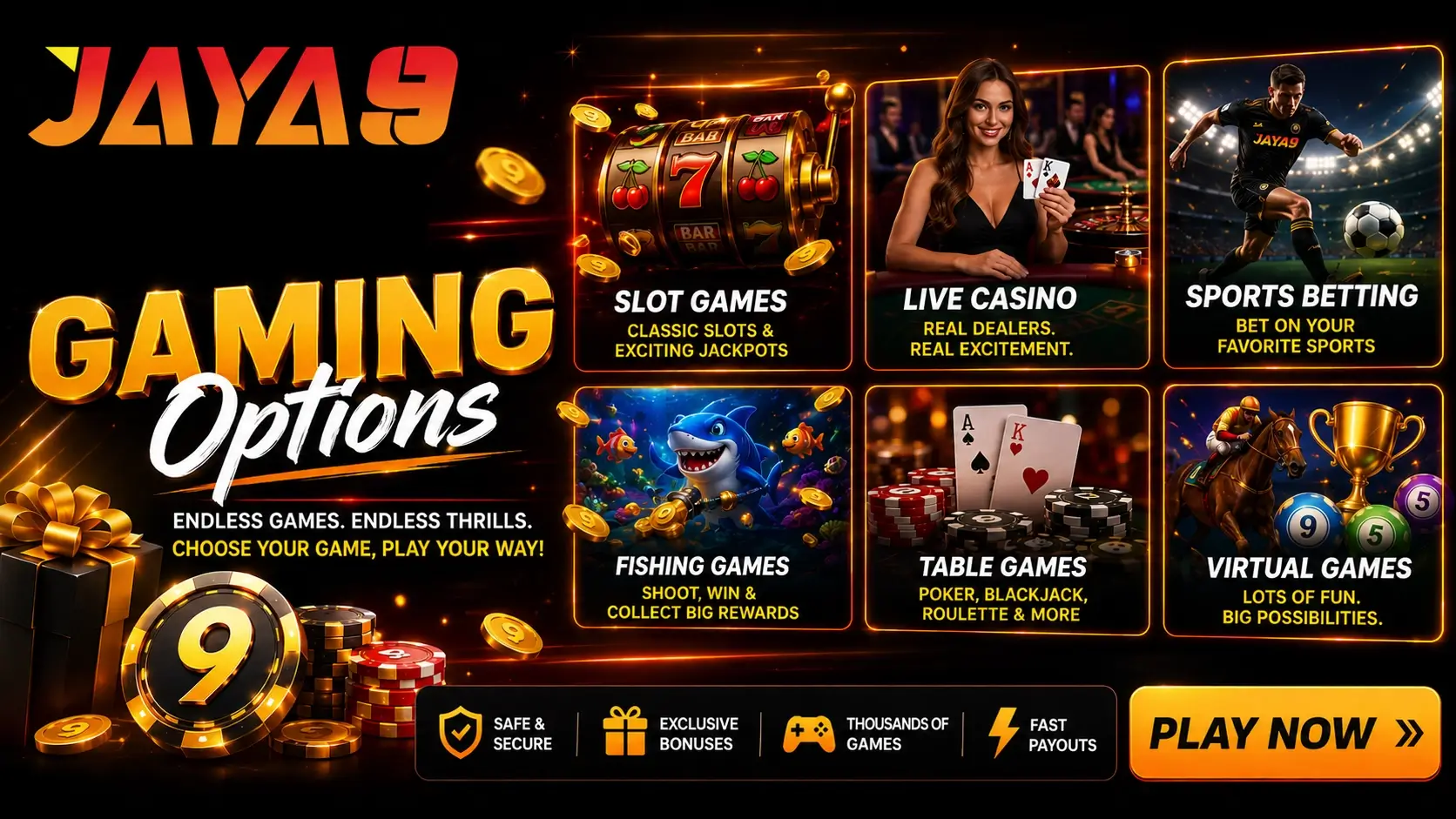 jaya9 gaming options